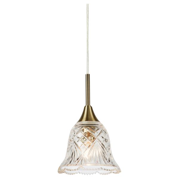 Lampa wisząca Markslojd 109011 LUNA Pendant 1L Clear/Antique Brass
