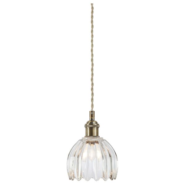 Підвісний світильник Markslojd 109136 GOTA Pendant 1L Antique Brass/ Clear