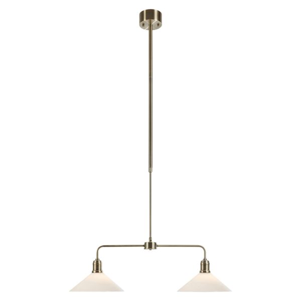 Lampa wisząca Markslojd 109160 VELA Pendant 2L Antique Brass/ White