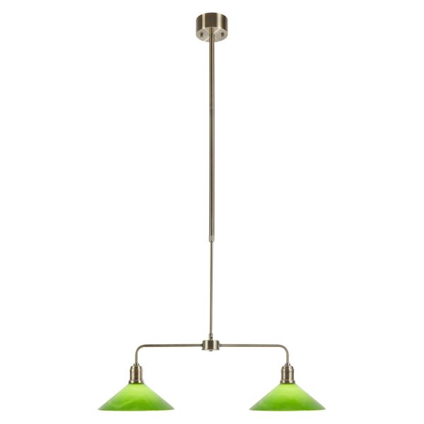 Lampa wisząca Markslojd 109161 VELA Pendant 2L Antique Brass/ Green