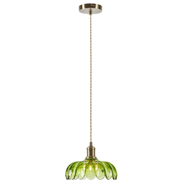 Підвісний світильник Markslojd 109177 KURAGE Pendant 1L Antique Brass/Green