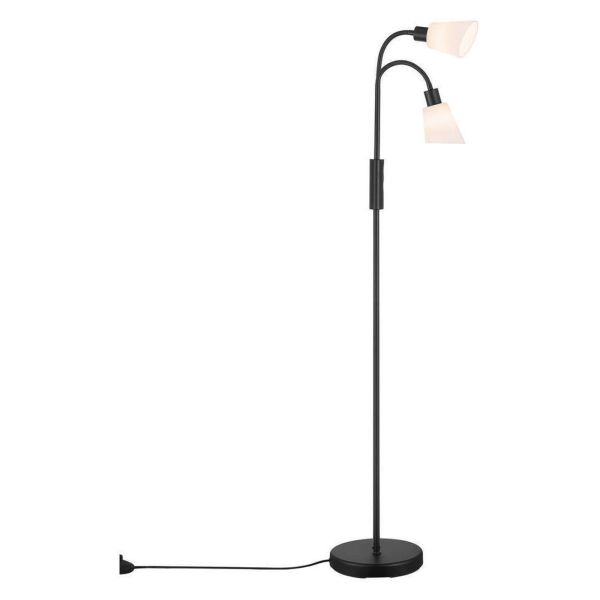 Lampa podłogowa Nordlux 2112844003 Molli Dbl-Floor Black/Opal