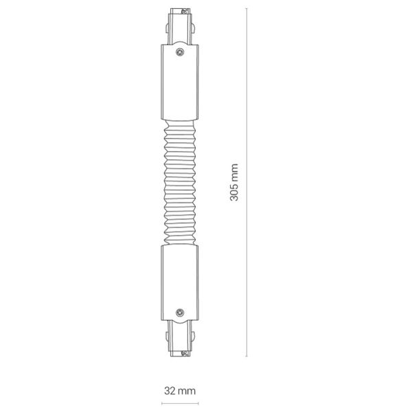 Wymiary produktu Nowodvorski 8698 Track CTLS Power Flex Connector, rozmiary