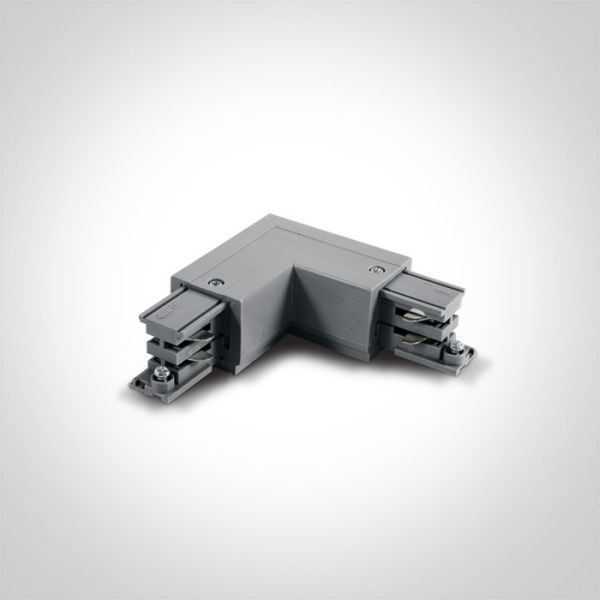 Łącznik kątowy 3 fazy One Light 41012A/G/L Square Track 16A Grey Corner Left for track 40003A