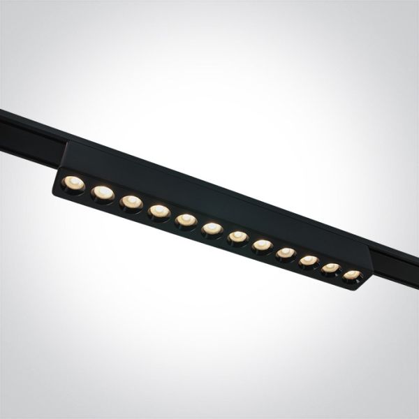 Lampa szynowa magnetyczna One Light 43102FB/B/V Black 12W CCTV 48V IP20 Flat Magnetic