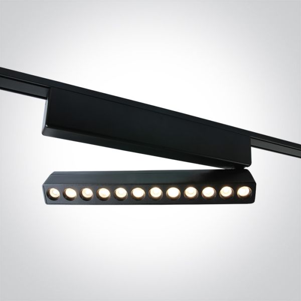 Lampa szynowa magnetyczna One Light 43106FB/B/V Black 12W CCTV 48V IP20 Adjustable Flat Magnetic