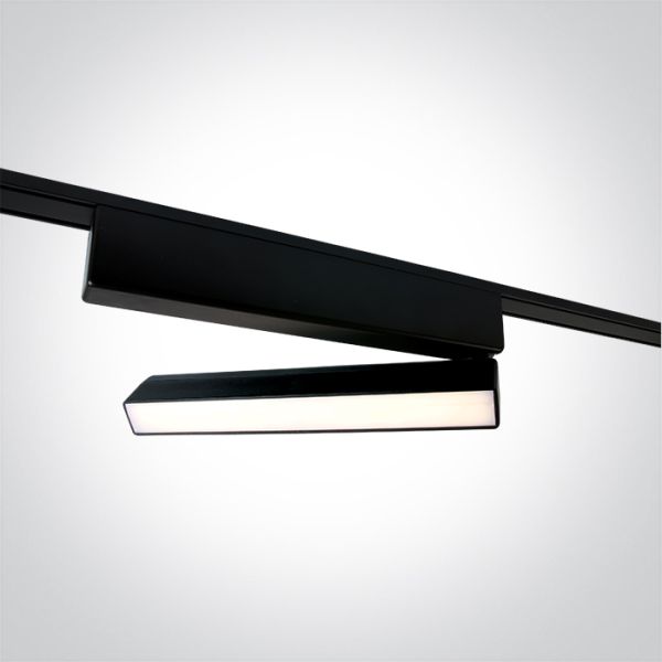 Lampa szynowa magnetyczna One Light 43108FB/B/V Black 10W CCTV 48V IP20 Adjustable Flat Magnetic