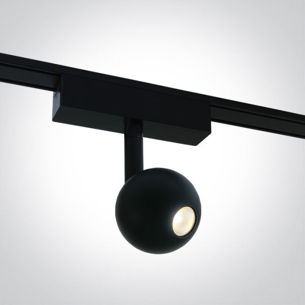Lampa szynowa magnetyczna One Light 43122F/B/V Black 7W 48V CCTV IP20 Adjustable Flat Magnetic