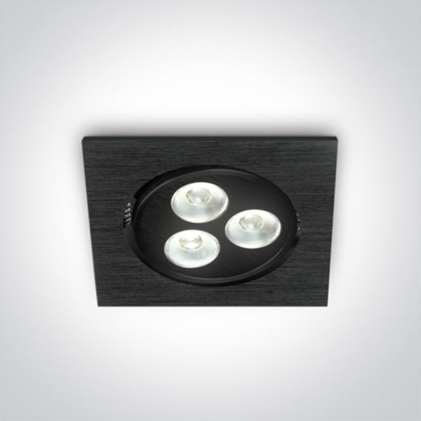 Oprawa punktówa One Light 51103LB/D/35 The 3x1W Square Spots Aluminium