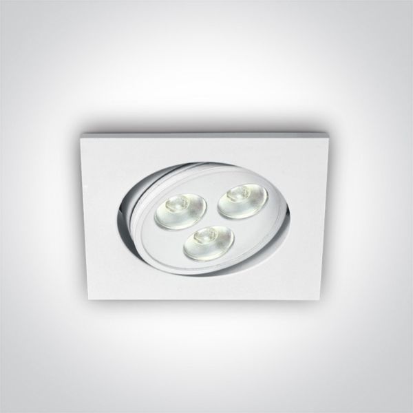 Oprawa punktówa One Light 51103LW/D/35 The 3x1W Square Spots Aluminium