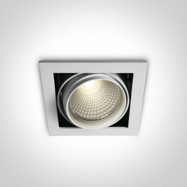 Точковий світильник One Light 51120B/W/W The COB Square Downlights Die cast