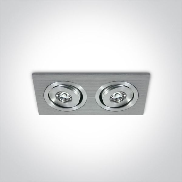 Oprawa punktówa One Light 51201AL/D/35 The 1W Mini Square Natural Aluminium