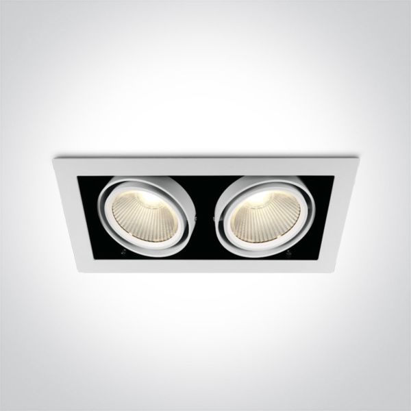 Точковий світильник One Light 51240B/W/W The COB Square Downlights Die cast