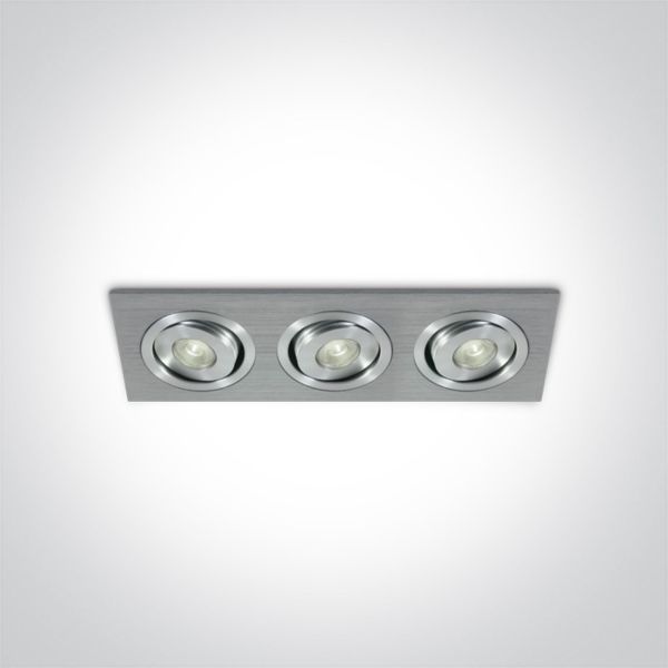 Точковий світильник One Light 51301AL/D/15 The 1W Mini Square Natural Aluminium