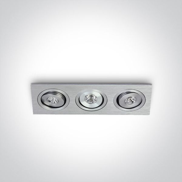 Точковий світильник One Light 51301AL/D/35 The 1W Mini Square Natural Aluminium