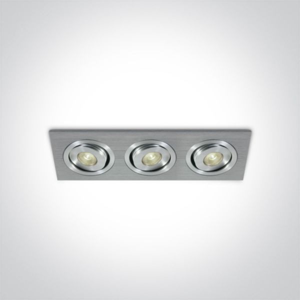 Oprawa punktówa One Light 51301AL/W/15 The 1W Mini Square Natural Aluminium