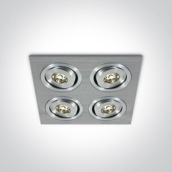 Oprawa punktówa One Light 51401AL/D/15 The 1W Mini Square Natural Aluminium