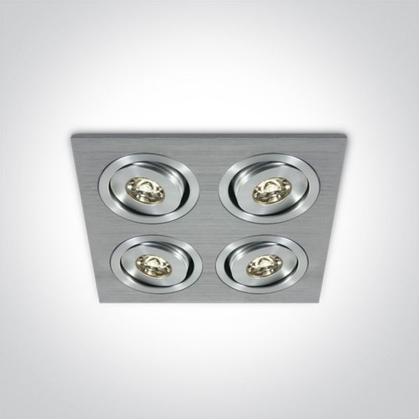 Точковий світильник One Light 51401AL/D/15 The 1W Mini Square Natural Aluminium