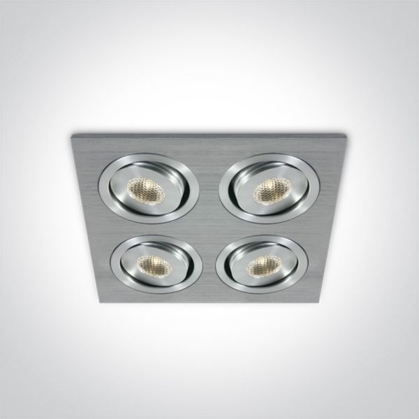 Oprawa punktówa One Light 51401AL/D/35 The 1W Mini Square Natural Aluminium