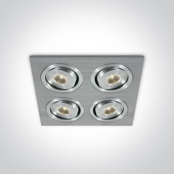 Oprawa punktówa One Light 51401AL/D/35 The 1W Mini Square Natural Aluminium