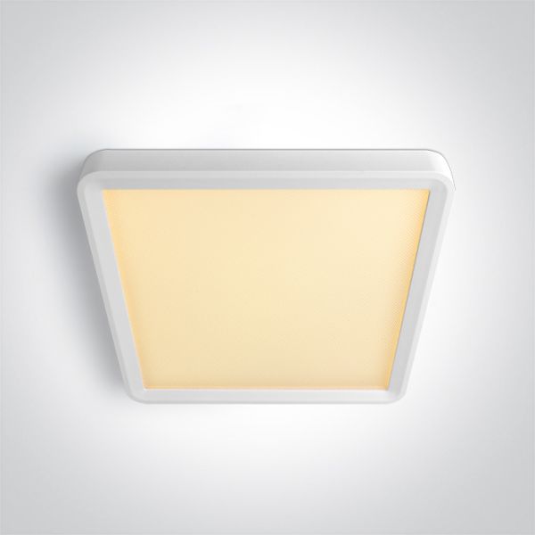 Стельовий світильник One Light 62020HU/W/V White Plafo Square 18W CCTV UGR19 230V