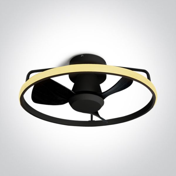 Lampa z wiatrakiem One Light 6300A/B/V Black ABS Ceiling Fan 20W LED 28W CCTV IP20 230V
