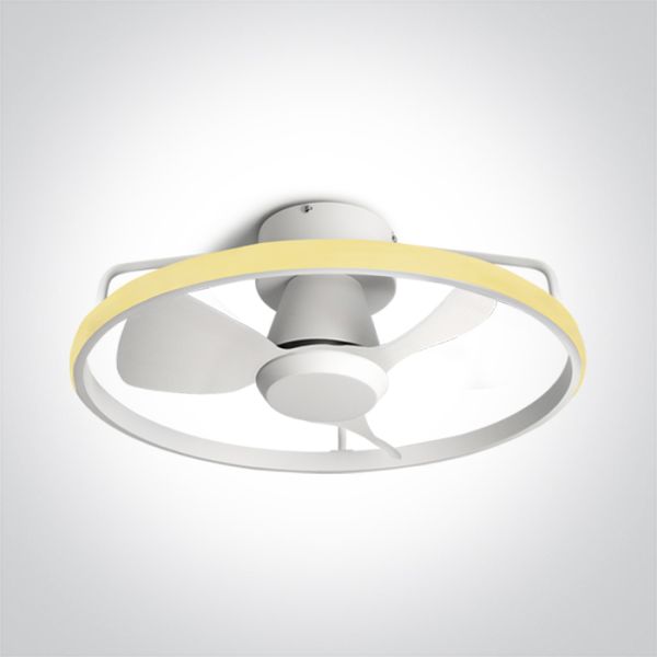 Люстра-вентилятор One Light 6300A/W/V White ABS Ceiling Fan 20W LED 28W CCTV IP20 230V
