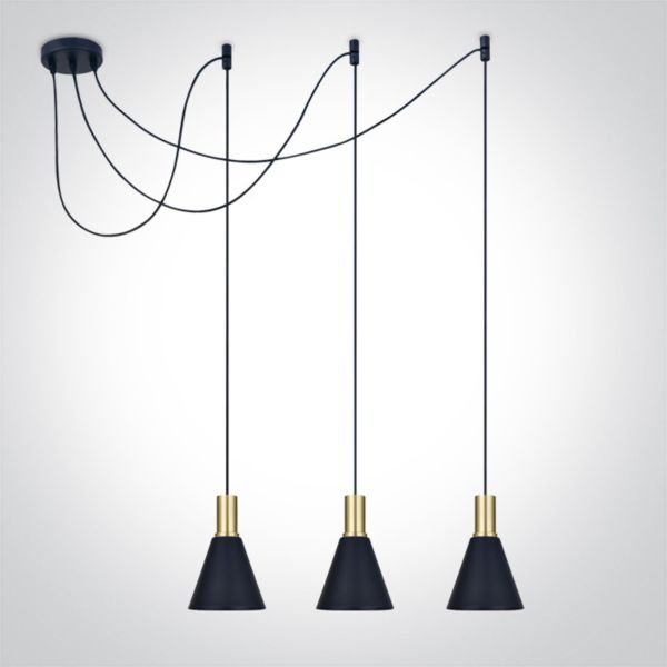 Żyrandol One Light 63122B/BBS E27 Pendant Cones