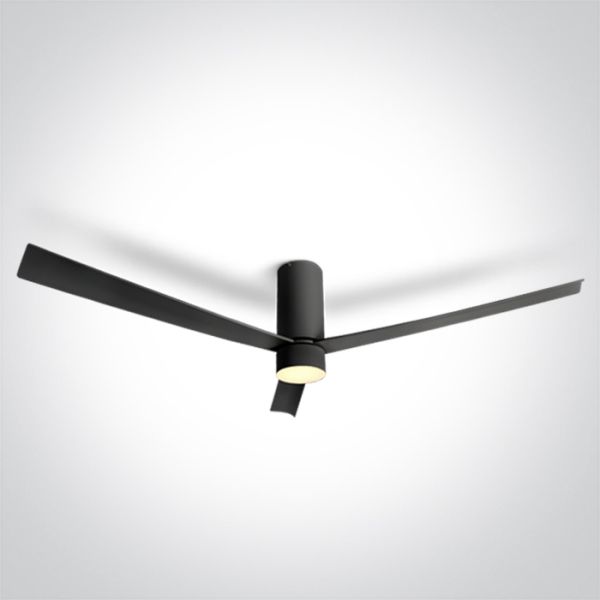 Lampa z wiatrakiem One Light 6322C/B/V Black ABS Ceiling Fan 29W LED 15W CCTV IP20 230V
