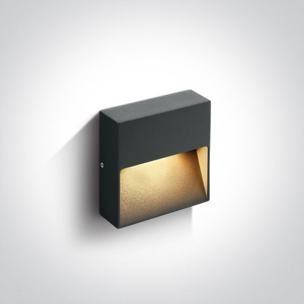 Lampa ścienna One Light 67359A/AN/V Anthracite Wall Light 3W CCTV IP65 Dark Light 230V