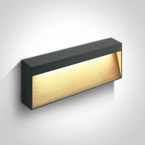 Настінний світильник One Light 67359B/AN/V Anthracite Wall Light 6W CCTV IP65 Dark Light 230V