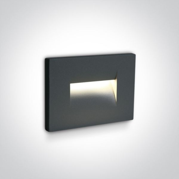 Настінний світильник One Light 68064/AN/W Outdoor Dark Light Wall Recessed Die cast