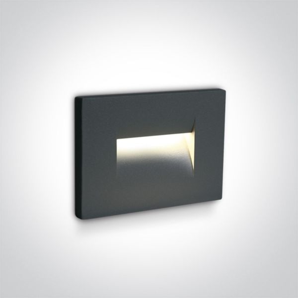 Lampa ścienna One Light 68064/AN/W Outdoor Dark Light Wall Recessed Die cast