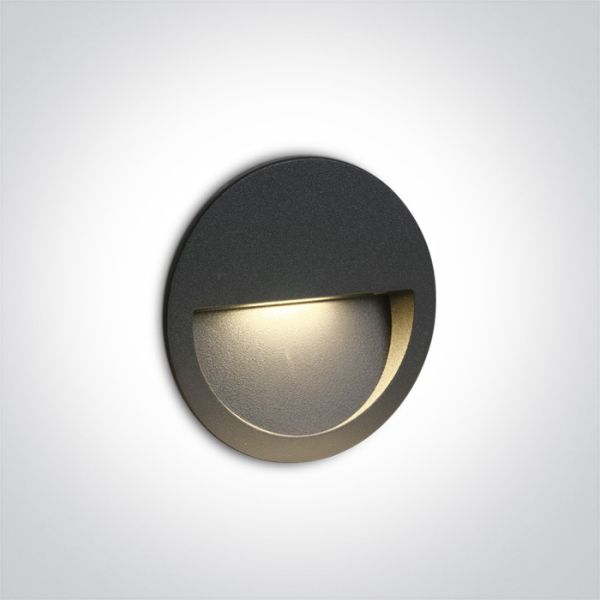 Настінний світильник One Light 68068/AN/V Anthracite Wall Recessed 3W CCTV IP65 Dark Light 230V