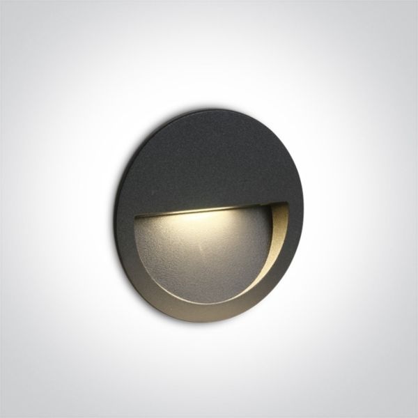 Lampa ścienna One Light 68068/AN/W Outdoor Dark Light Wall Recessed Die cast