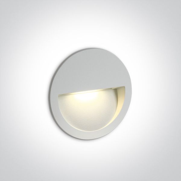 Настінний світильник One Light 68068/W/V White Wall Recessed 3W CCTV IP65 Dark Light 230V