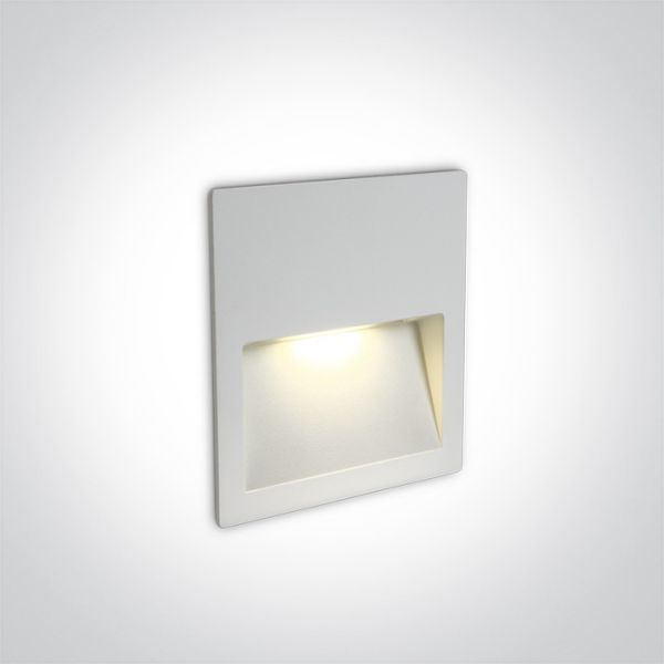 Настінний світильник One Light 68068A/W/V White Wall Recessed 3W CCTV IP65 Dark Light 230V