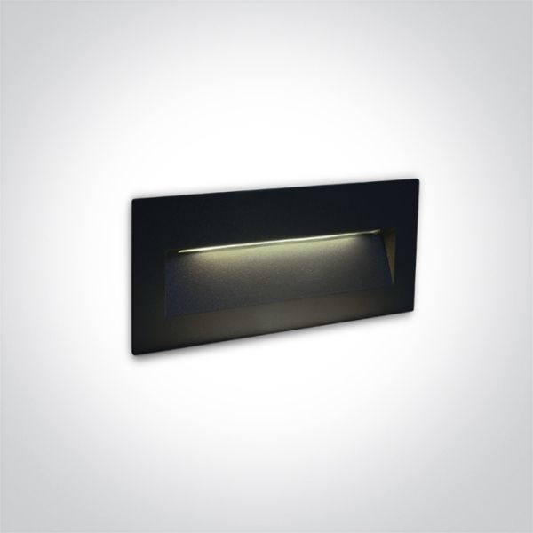 Lampa ścienna One Light 68068B/B/V Black Wall Recessed 6W CCTV IP65 Dark Light 230V