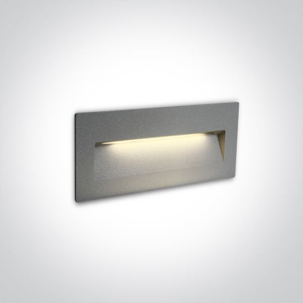 Lampa ścienna One Light 68068B/G/V Grey Wall Recessed 6W CCTV IP65 Dark Light 230V