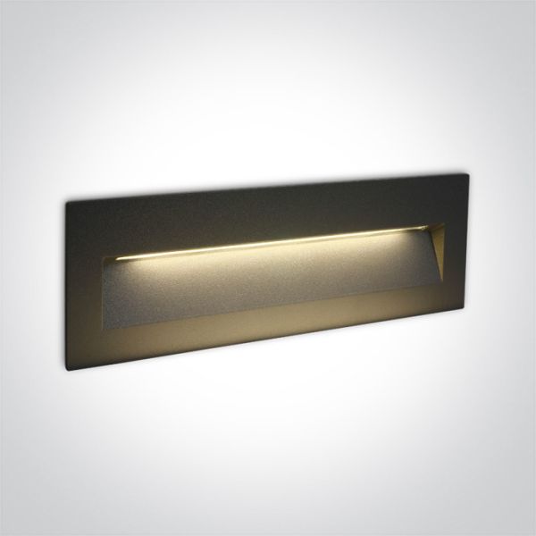 Lampa ścienna One Light 68068C/AN/V Anthracite Wall Recessed 6W CCTV IP65 Dark Light 230V