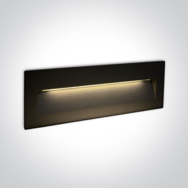 Lampa ścienna One Light 68068C/B/V Black Wall Recessed 6W CCTV IP65 Dark Light 230V