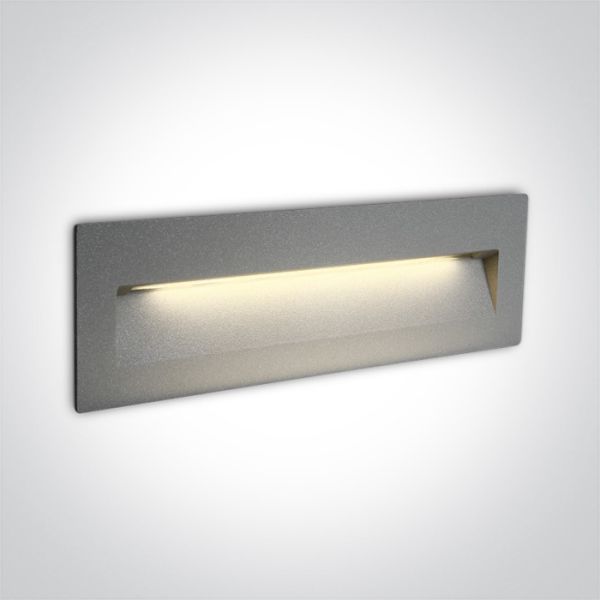 Lampa ścienna One Light 68068C/G/V Grey Wall Recessed 6W CCTV IP65 Dark Light 230V