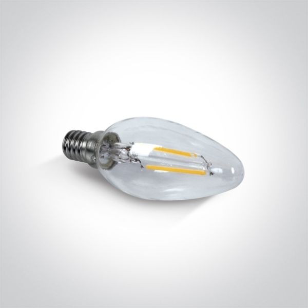 Żarówka ledowa One Light 9C02R/EW/SE moc 2W z serii Retro Lamps LED. Rozmiar — C35 z gwintem E14, temperatura barwowa — 2700K