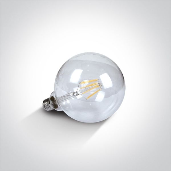 Żarówka ledowa  kompatybilna ze ściemniaczem One Light 9G06RD/EW/E moc 5W z serii Retro Lamps LED. Rozmiar — G125 z gwintem E27, temperatura barwowa — 2700K