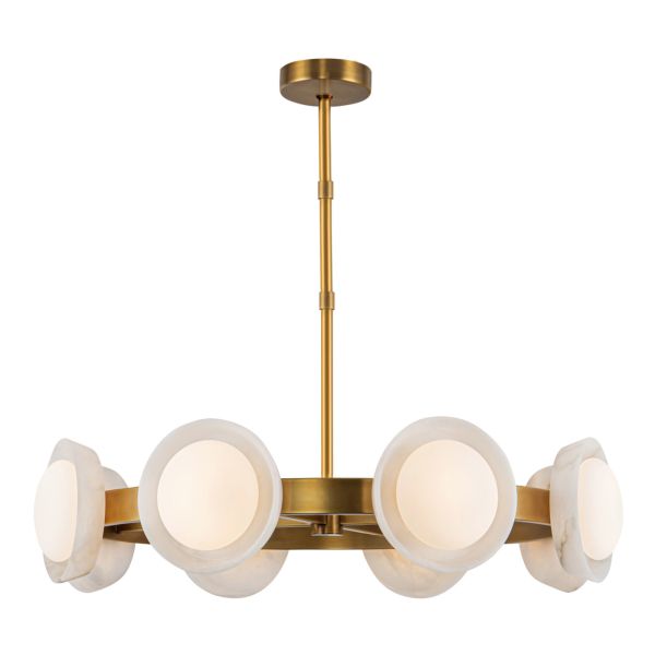 Żyrandol Quintiesse QN-ALONSO8-VBS-AR Alora Alonso Alonso 8 lt LED Chandelier Pendant Vintage Brass