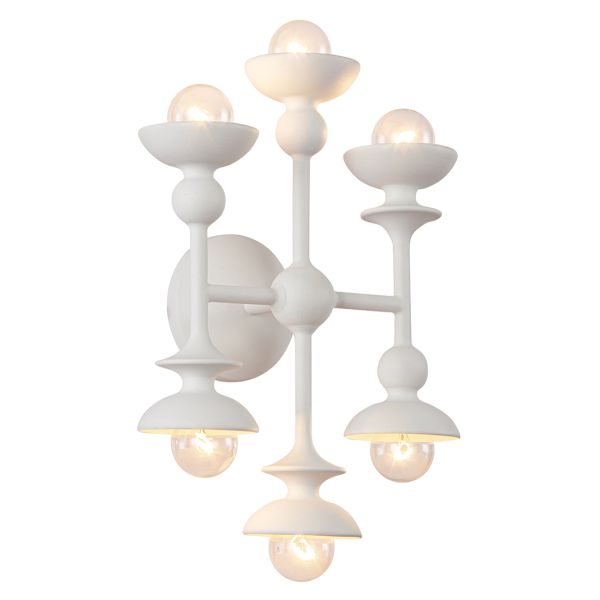 Kinkiet Quintiesse QN-CADENCE-6WB-WHT Alora Cadence Cadence 6 lt Wall Light Antique White
