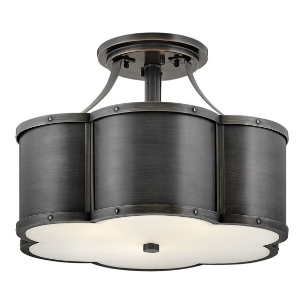Żyrandol Quintiesse QN-CHANCE-SF-M-BLB Hinkley Chance Chance 3 lt Medium Semi-Flush Blackened Brass