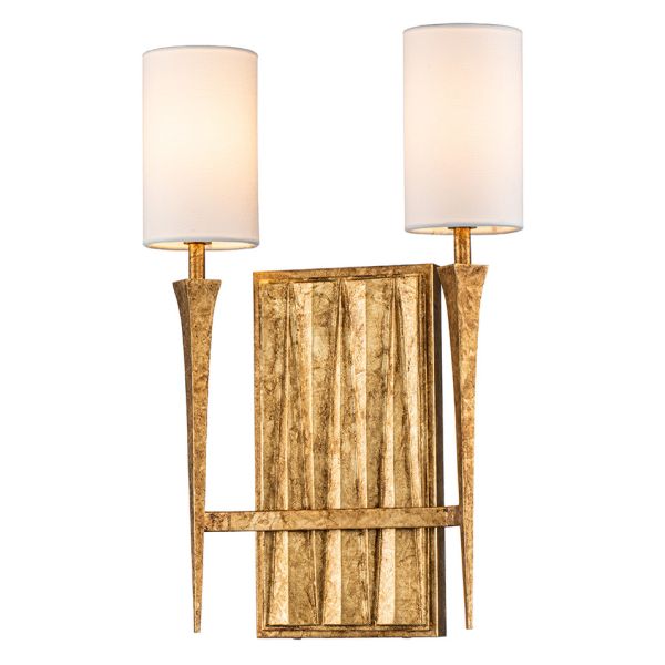 Kinkiet Quintiesse QN-CREST-2WB-DG Crest 2 lt Wall Light Gold Leaf