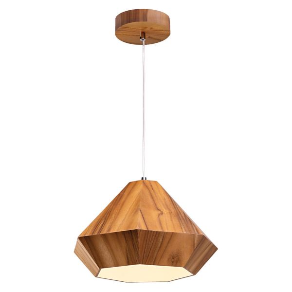 Lampa wisząca Quintiesse QN-DIAMOND-P-S-TEAK Accord Diamond Diamond Pendant Light Teak Veneer
