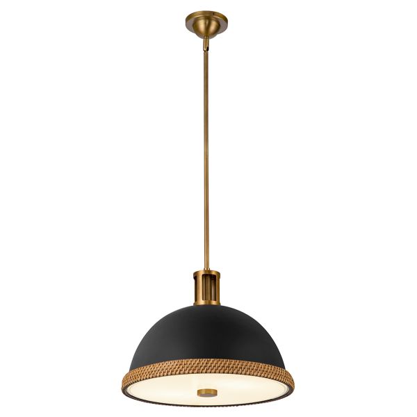 Lampa wisząca Quintiesse QN-DORAL-P-M-BK Alora Doral Doral 2 lt Pendant Matte Black/Vintage Brass